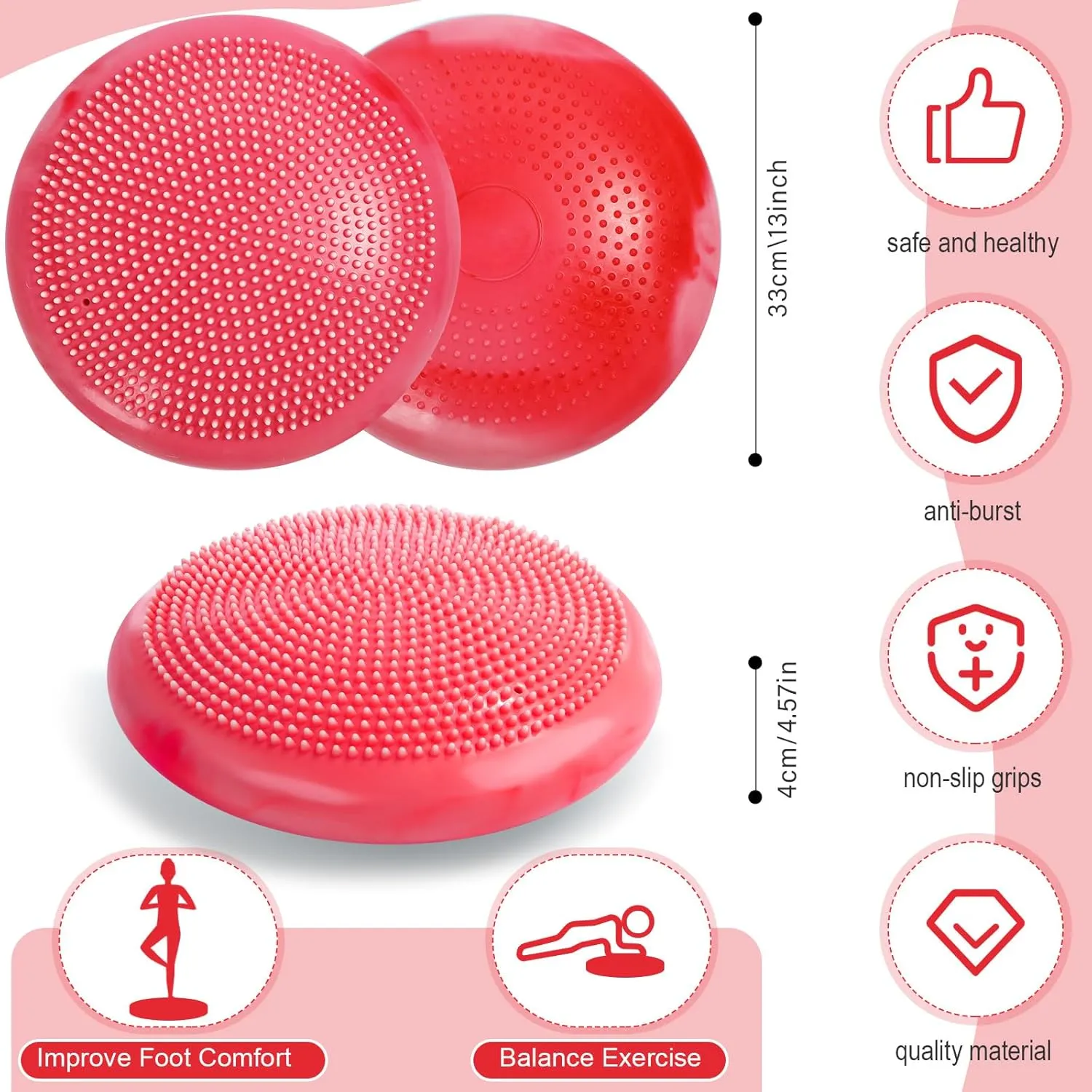 Libima 4 Pcs Wiggle Seat for Sensory Kids Inflated Wobble Cushion Sensory Seat Cloud Design Flexible Seating for Classroom Elementary Balance Disc with Pump for Kids Adult Pet Training