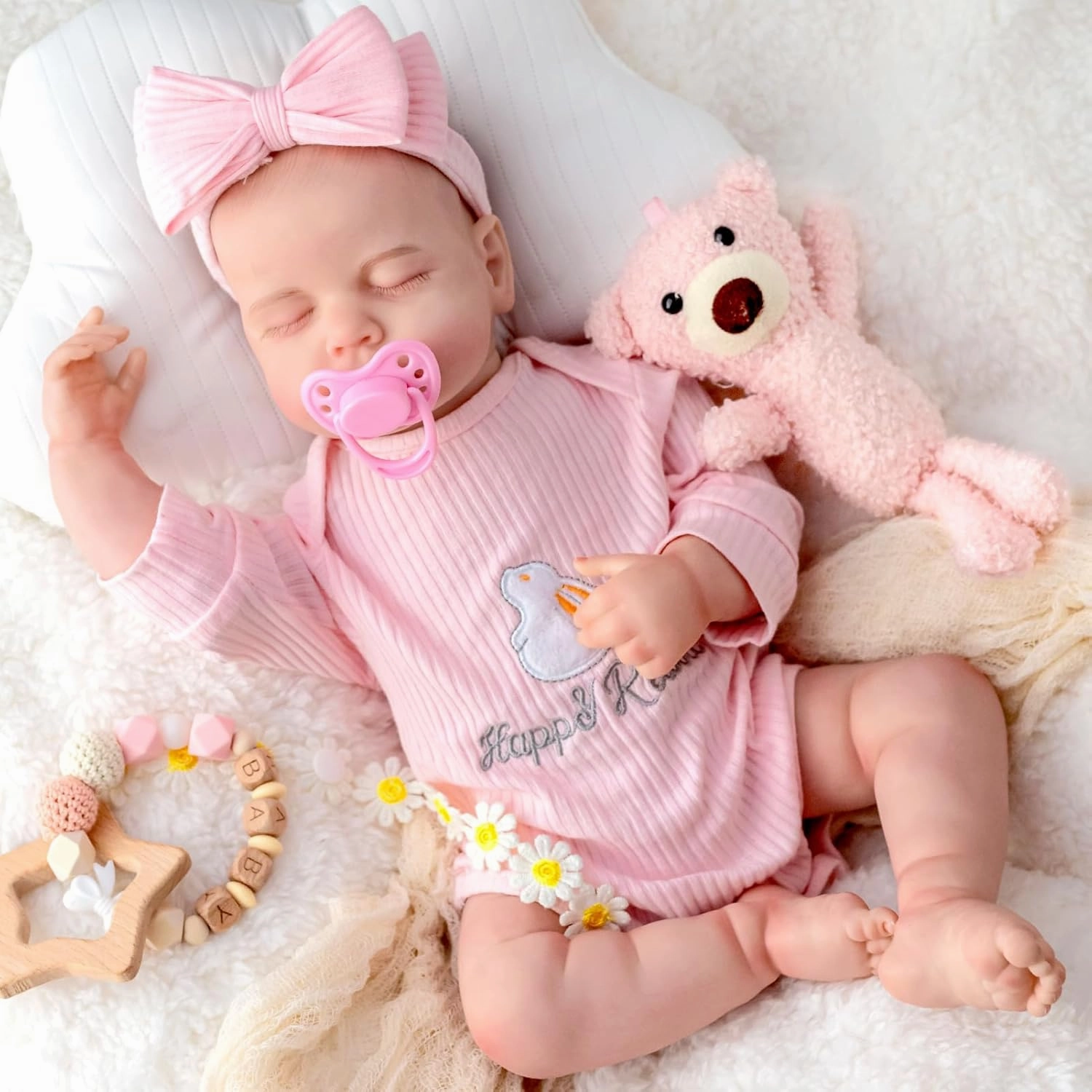 Lifelike Reborn Baby Dolls Girl - Realistic Real Life 18 Inches Baby Doll That Looks Real Soft Cloth Body with Feeding Accessories, Toy Gift for Kids, Toddlers, New Parents
