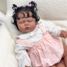Lifelike Reborn Baby Dolls Realistic Black Girl 24 inch Dark Skin African American Reborn Toddler Girl Look Real Life Biracial Dolls Weighted Doll Newborn Toy Gift Set