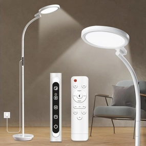 Light Therapy Lamp, UV-Free Light Therapy, 10000 Lux Floor Lamp with Remote & Touch Control & 5 Brightness Levels & Timing for Reading/Office/Home