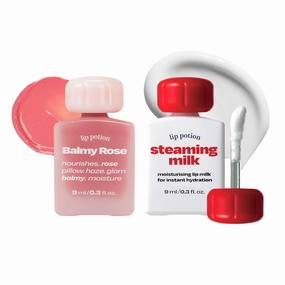 Lip Potion Balmy Rose No.4 Honey Coral   Steaming Milk | Soft Glow Tint & Primer Set