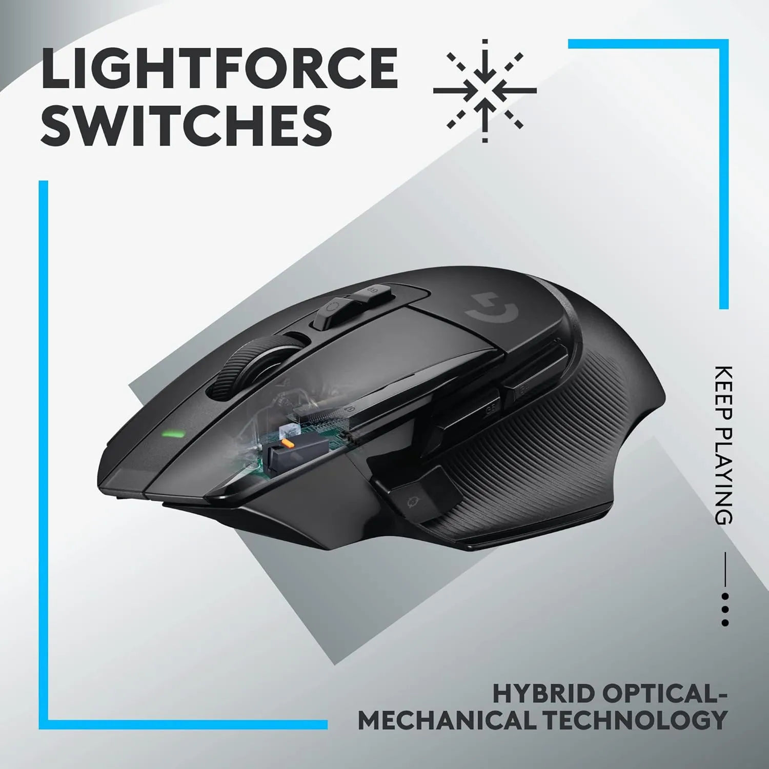 Logitech G502 X Lightspeed Wireless Gaming Mouse, Black | Hero Sensor, 25,600 DPI, 13 Programmable Buttons, LIGHTFORCE Switches, Onboard Memory, PC/Mac | with Signature Series Charging Dock
