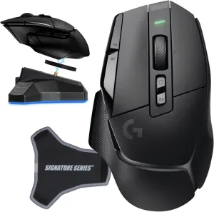 Logitech G502 X Lightspeed Wireless Gaming Mouse, Black | Hero Sensor, 25,600 DPI, 13 Programmable Buttons, LIGHTFORCE Switches, Onboard Memory, PC/Mac | with Signature Series Charging Dock
