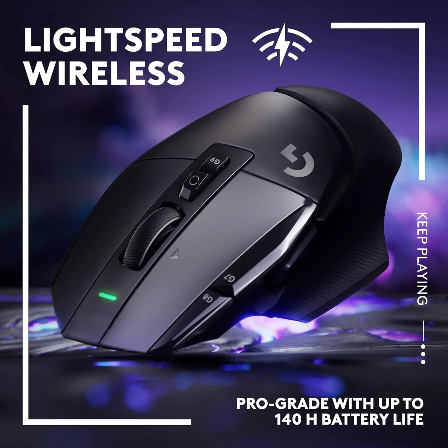 Logitech G502 X Lightspeed Wireless Gaming Mouse, Black | Hero Sensor, 25,600 DPI, 13 Programmable Buttons, LIGHTFORCE Switches, Onboard Memory, PC/Mac | with Signature Series Charging Dock