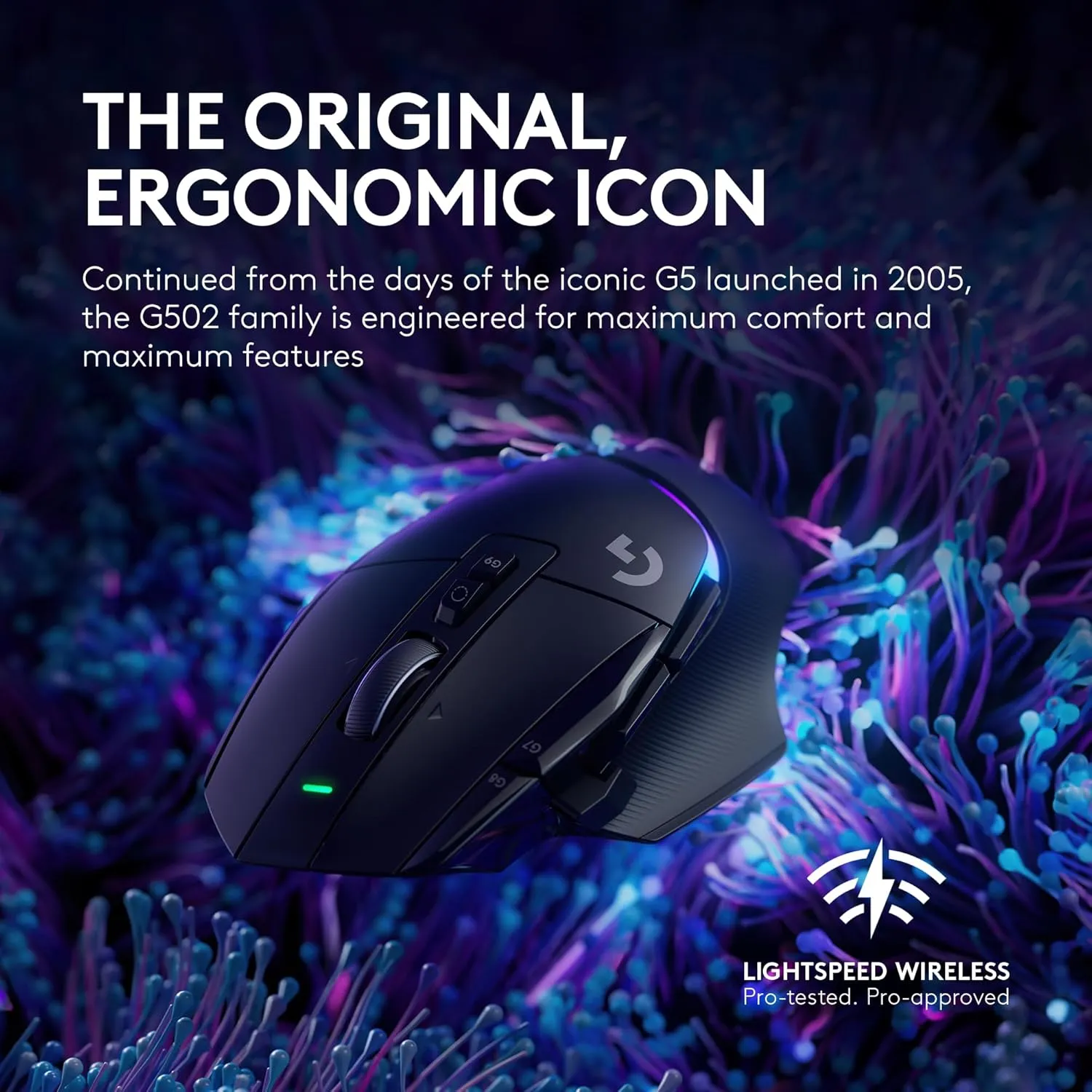 Logitech G502 X Plus Lightspeed Wireless Gaming Mouse, Black | Hero Sensor, 25,600 DPI, 13 Programmable Buttons, LIGHTFORCE Switches, RGB Lighting, PC/Mac | with Signature Series Charging Dock