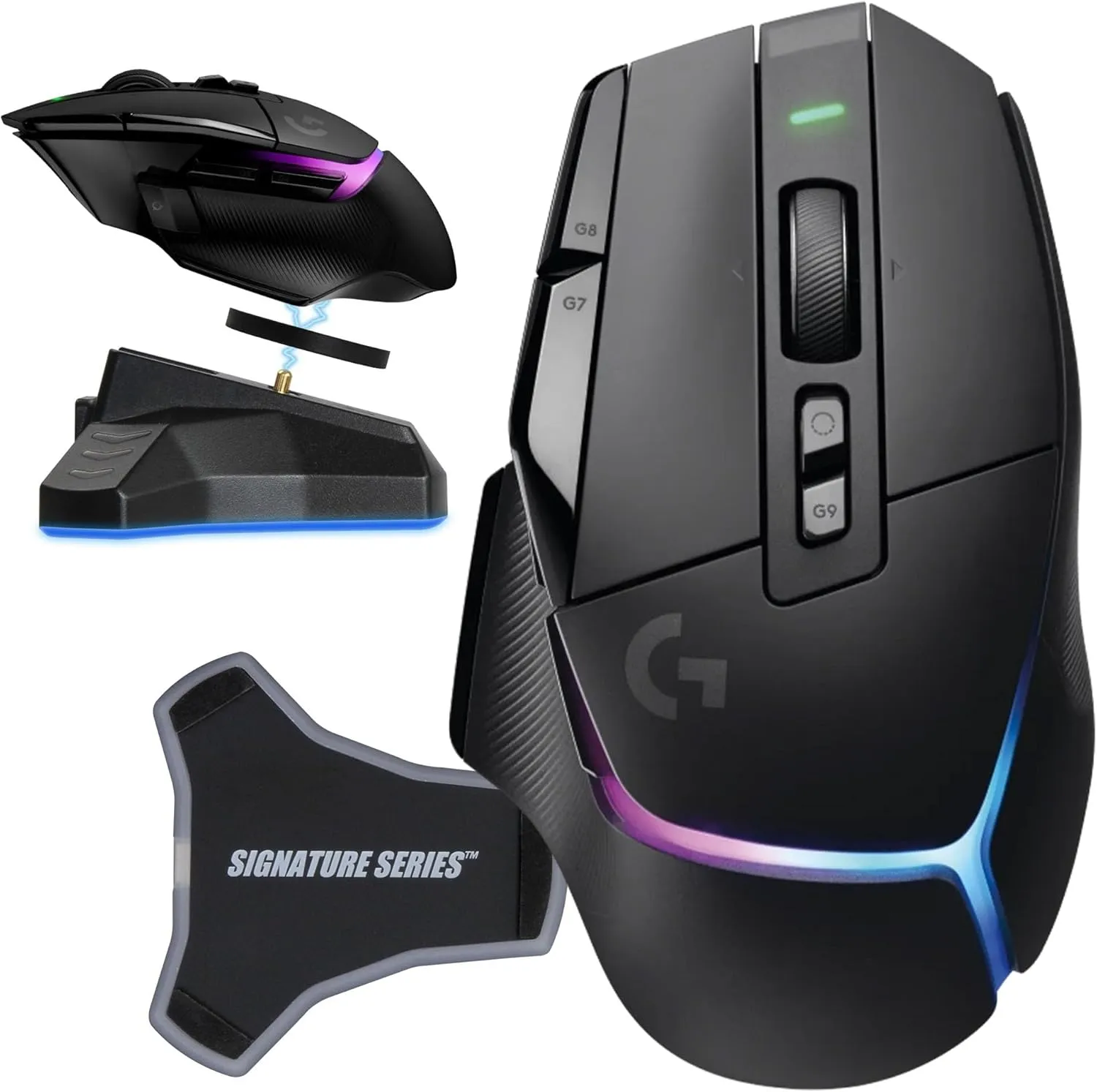 Logitech G502 X Plus Lightspeed Wireless Gaming Mouse, Black | Hero Sensor, 25,600 DPI, 13 Programmable Buttons, LIGHTFORCE Switches, RGB Lighting, PC/Mac | with Signature Series Charging Dock
