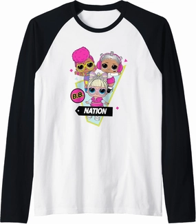 LOL Surprise Cute Turnstep Beats Suite Princess B.B. Nation Raglan Baseball Tee