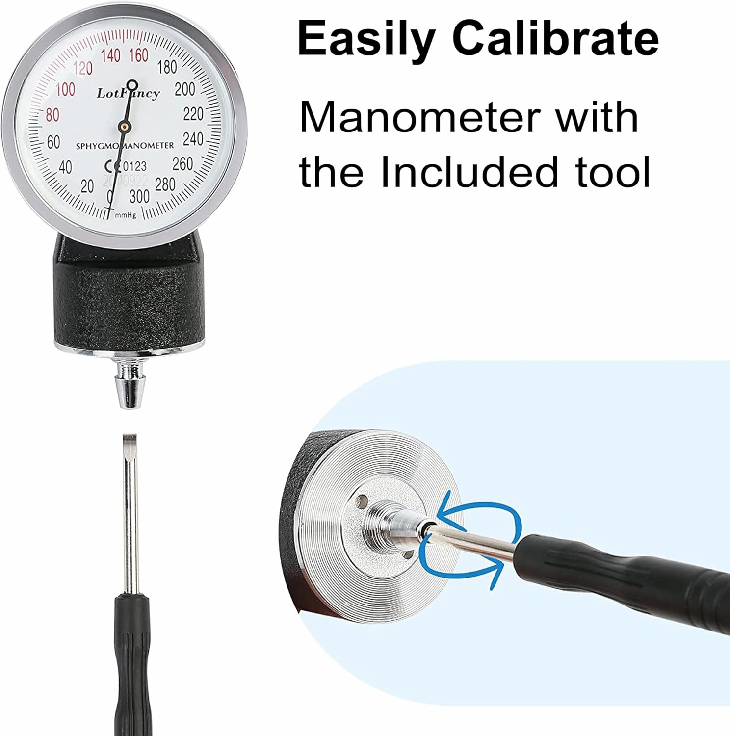 LotFancy Aneroid Sphygmomanometer, Large Adult Cuff (13" to 20"), Professional Manual Blood Pressure Monitor, Nurse BP Monitor, Durable Carrying Case Included, L Cuff