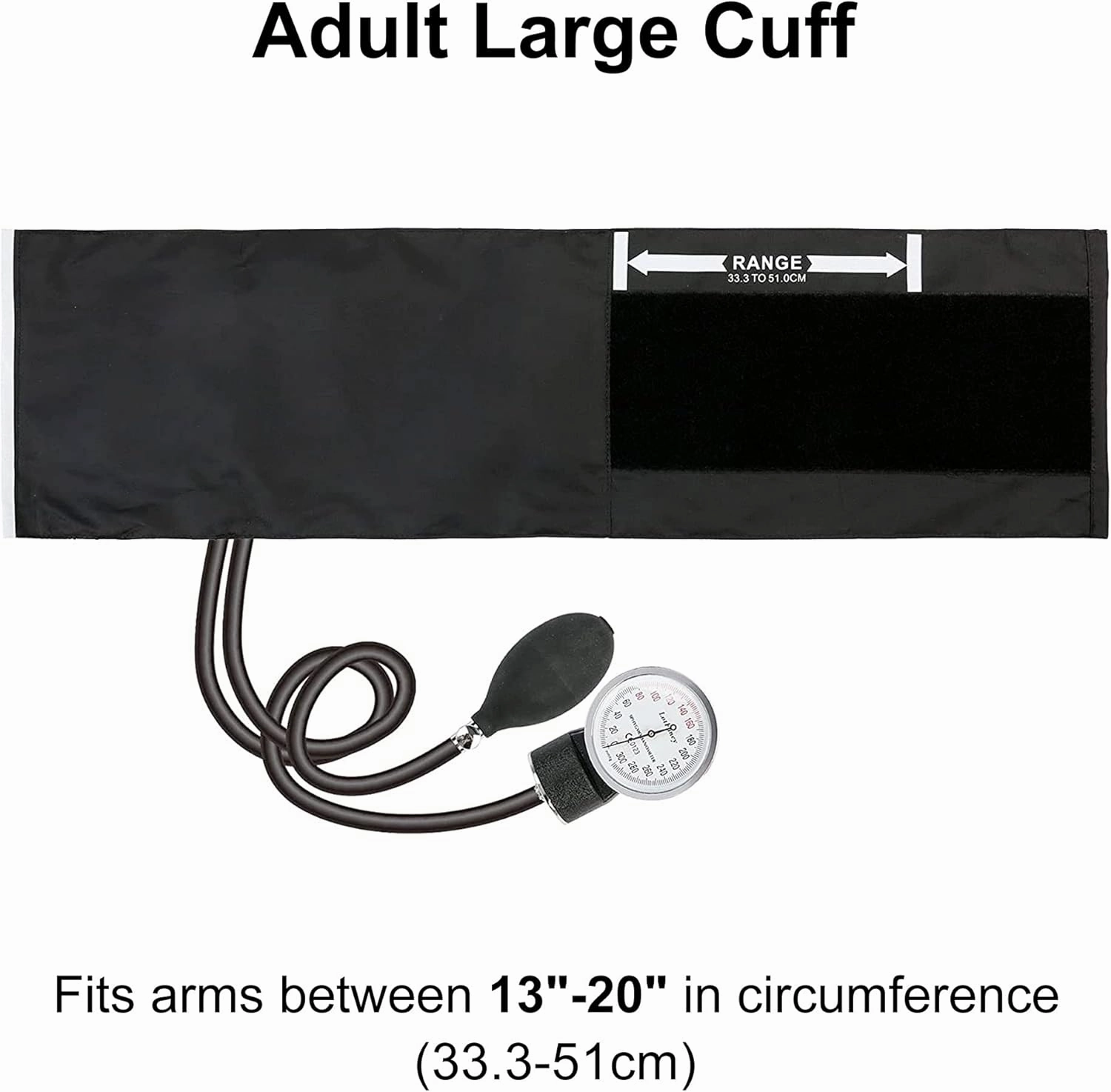 LotFancy Aneroid Sphygmomanometer, Large Adult Cuff (13" to 20"), Professional Manual Blood Pressure Monitor, Nurse BP Monitor, Durable Carrying Case Included, L Cuff