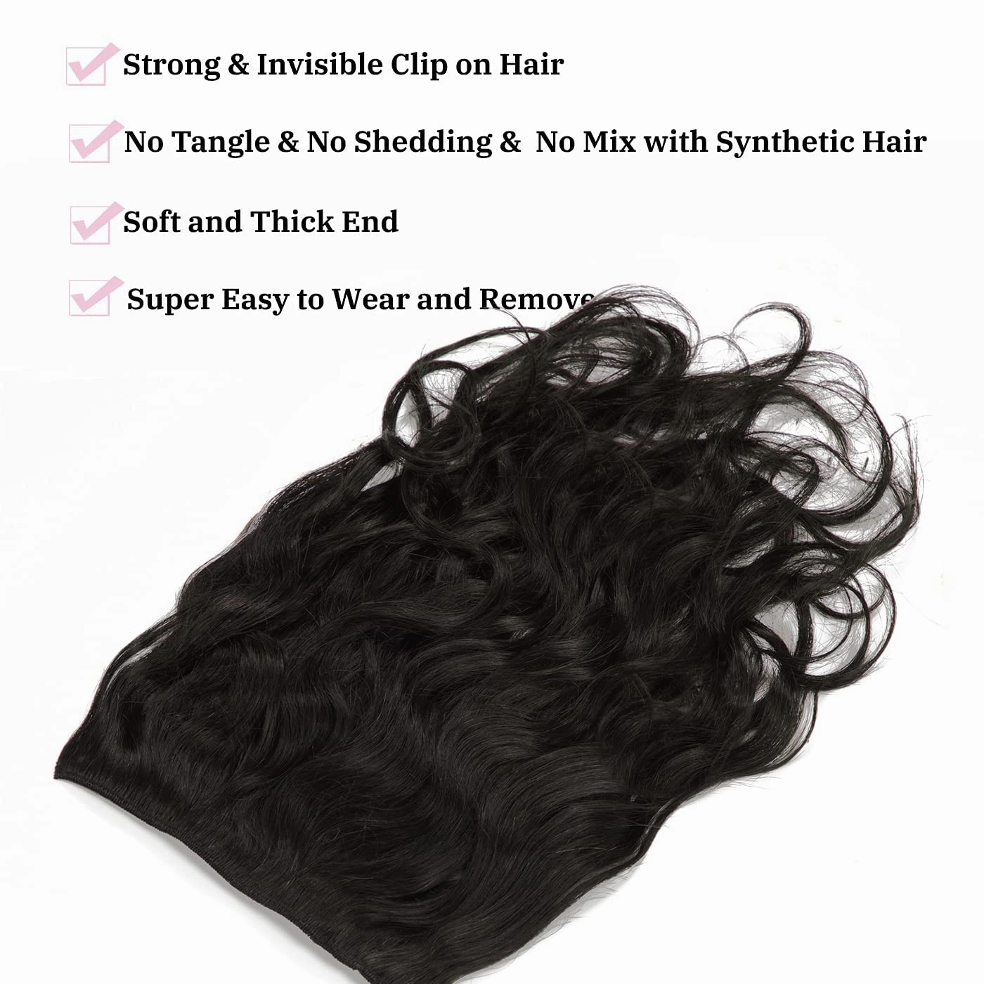 Loxxy Clip in Human Hair Extensions 18inch Natural Wave and Natural Color Virgin Remy Human Hair Extensions #1B Natural Black color 18inch with Double Weft 120g/set 7Pcs/lot And 17 Clips Per Pack