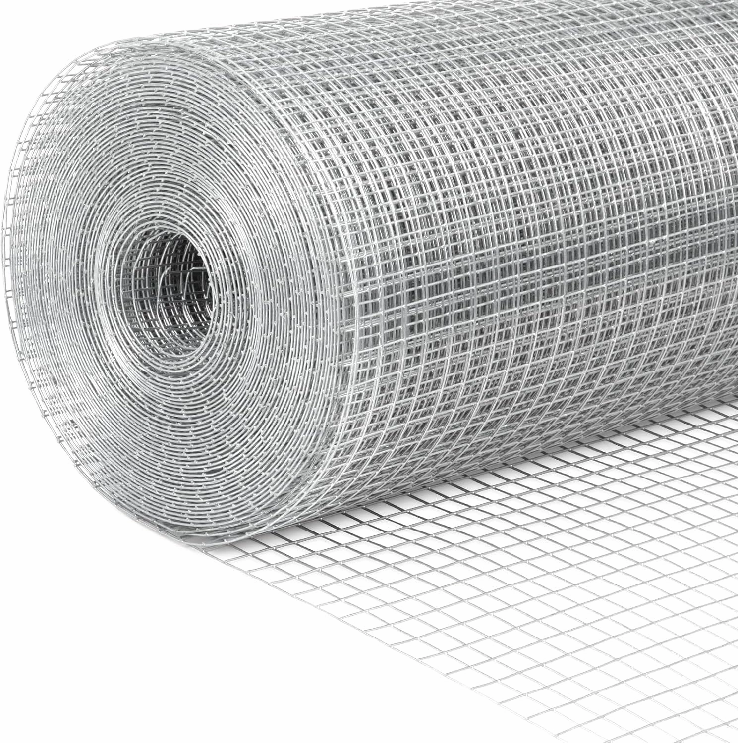 LuckIn Hardware Cloth 1/2 Inch 24 x 50ft, 19 Gauge Chicken Wire Fencing, Chicken Wire Mesh, Hot Dip Galvanized After Welded Mesh Wire, Square Chicken Fence Wire Fence Rolls, Rabbit Wire, Snake Fence