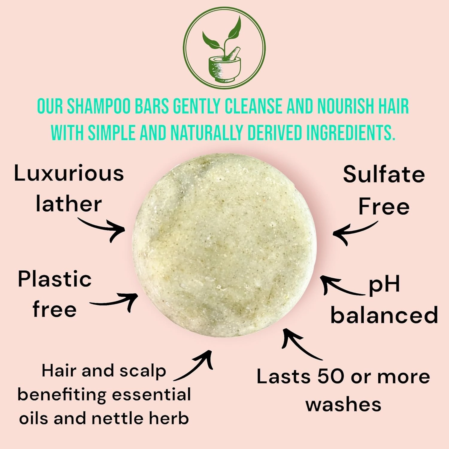 Lucky Locks | Pick Your Scent | Natural Shampoo & Conditioner Bar Set | Zero Waste Hair Care | Sulfate Free (Nettle Mint Meadow With Travel Tins)