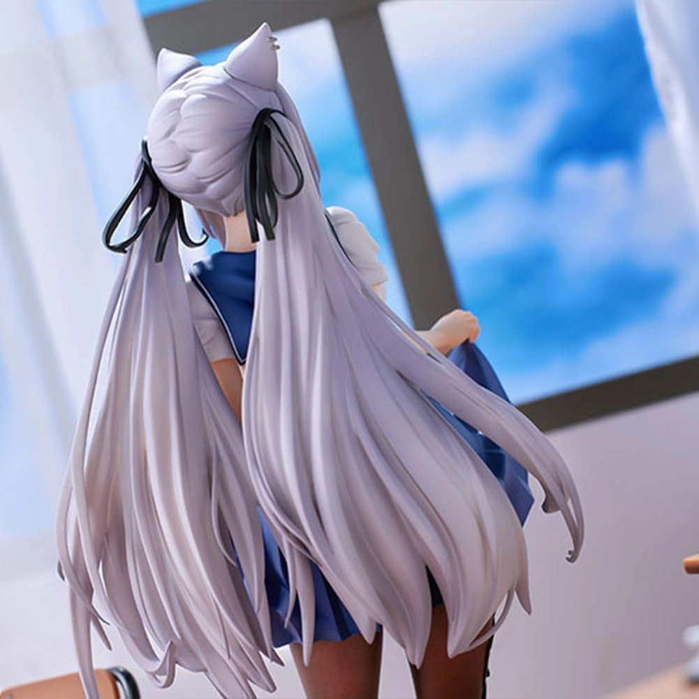 LUNK Anime Alvina-cha Figure Illustration Girl Alvina-chan Action Figurine 24cm Cute Cat Anime Girl Figure Statue Collections Gifts for Fans