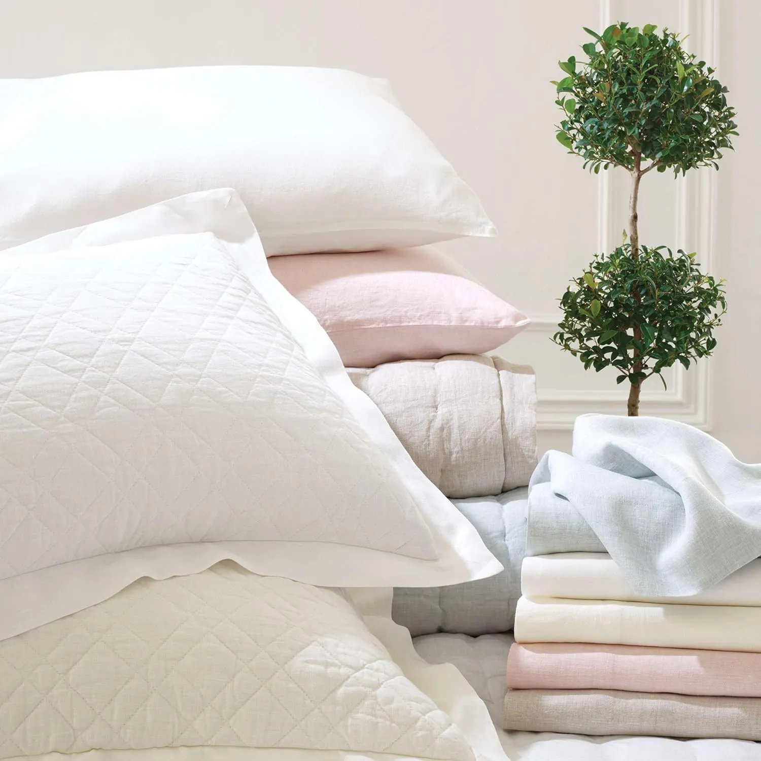 Lush Linen Natural Sheet Set, King Size, Neutral Solid Pattern