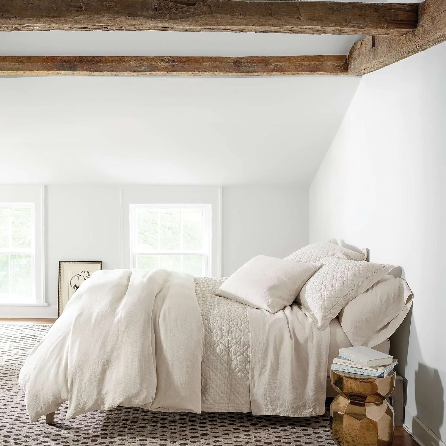 Lush Linen Natural Sheet Set, King Size, Neutral Solid Pattern