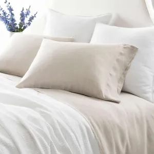 Lush Linen Natural Sheet Set, King Size, Neutral Solid Pattern