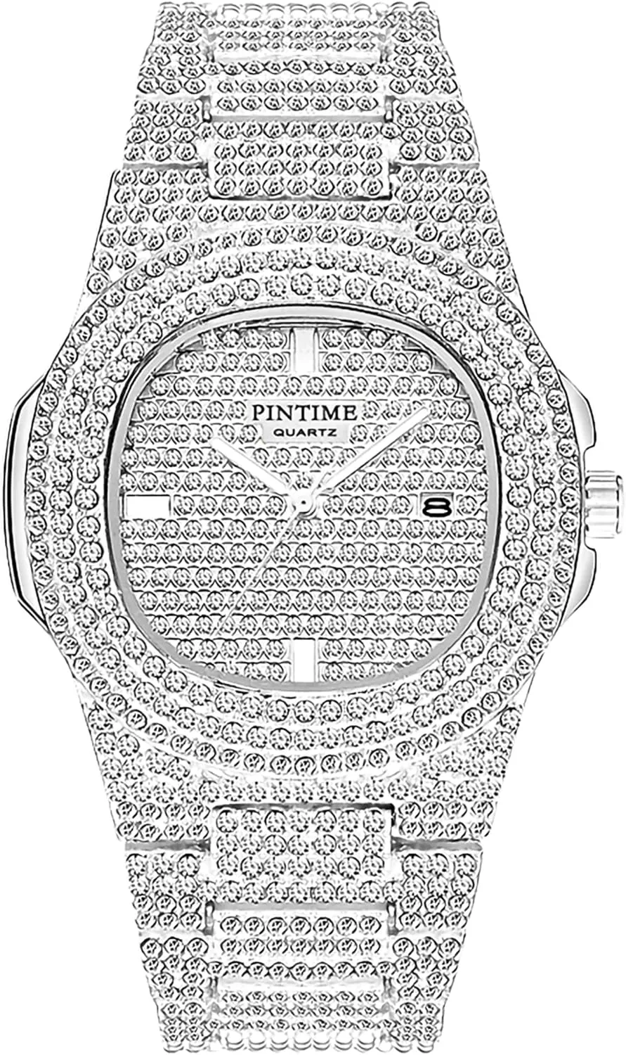 Luxury Unisex Watch Crystal Diamond Watches Big Face Women's Men's Quartz Watch Gold Color Silver Color Rose Gold Color Stainless Steel Wrist Watch