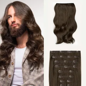 Luxy Hair 20" Medium Natural Brown Thick Classic Clip-In Hair Extensions (220 grams) 100% Remy Human Hair, Thick, Natural,Volume, 10-Piece Set, Blends Easily