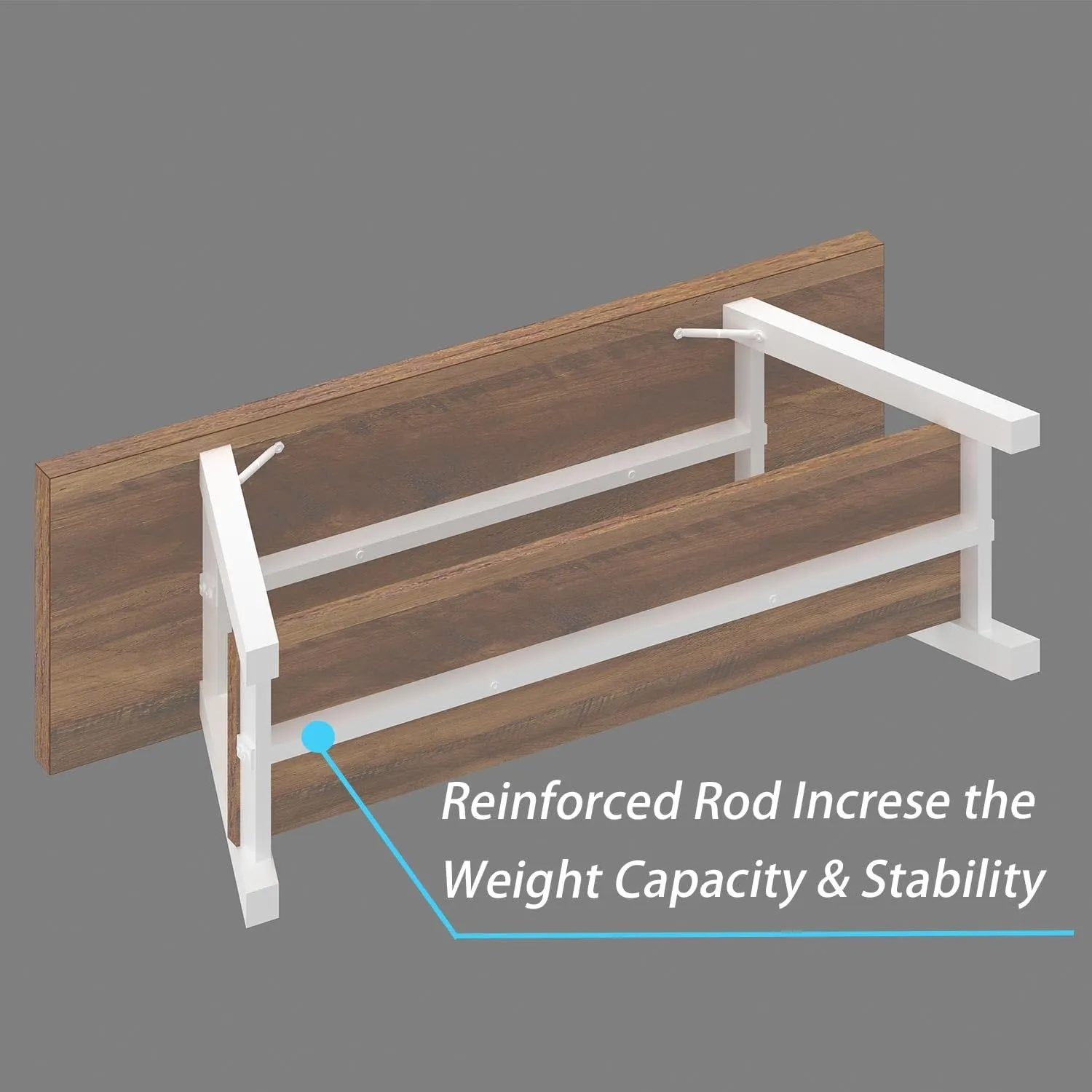 LVB Rustic Entryway Bench, Farmhouse Wood Indoor Shoe Bench with Storage in Bedroom End of Bed, Industrial Metal Foyer Shoe Rack Bench Seating for Hallway Living Dining Room, White Rustic Oak, 47 Inch