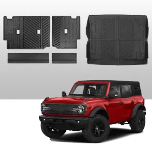 Mabett Seat Back Cover and Cargo Liner for Ford Bronco 4 Door Accessories, All-Weather Backrest Protector Trunk Mat Fit Bronco 2021-2024
