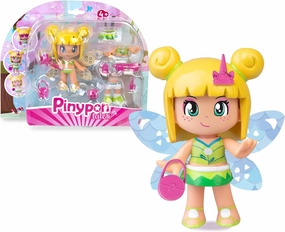 Magic Fairy, 2 Sided Gold and Blue Glitter Decorated Reversible Wings Figure, Includes Accessories and Interchangeable Pieces with Summer Theme,  4 Years, Famous (PNY76000)