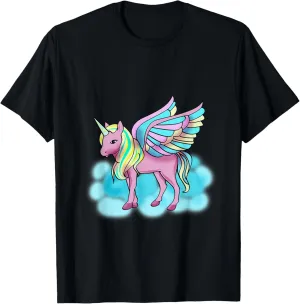Magical Pink Pegasus with Wings - Unicorn T-Shirt