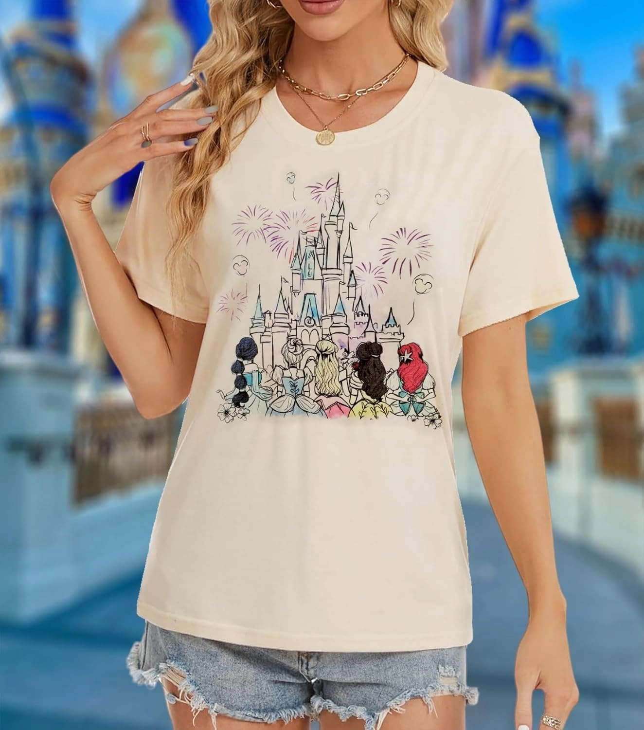 Magical Shirt for Women Castle Graphic Tee Magic Kingdom T Shirt Cute Holiday Vacation Shirt Short Sleeve Casual Tops