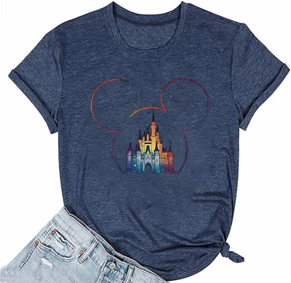 Magical Shirt for Women Magic Kingdom Tshirt Castle Graphic Tee Family Vacation Short Sleeve Tops Summer Casual Tops