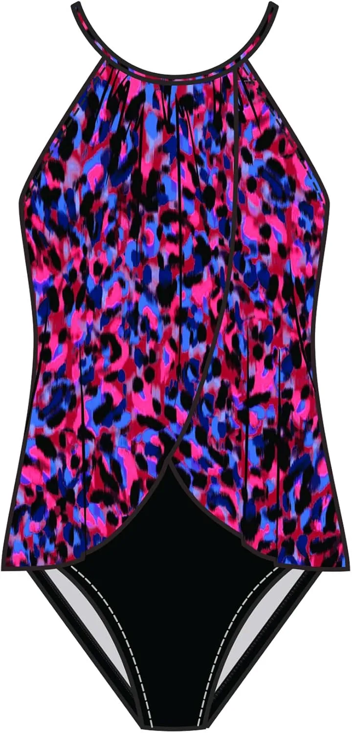 MagicSuit Women's Swimsuit Solid Aubrey High Neckline Soft Cup One Piece Swimsuit
