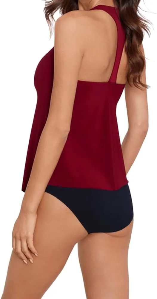 MagicSuit Women's Swimwear DD-Cup Solid Taylor Underwire Bra Removable Soft Cup Tankini Top