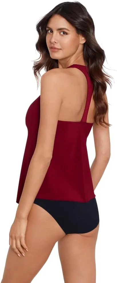 MagicSuit Women's Swimwear DD-Cup Solid Taylor Underwire Bra Removable Soft Cup Tankini Top