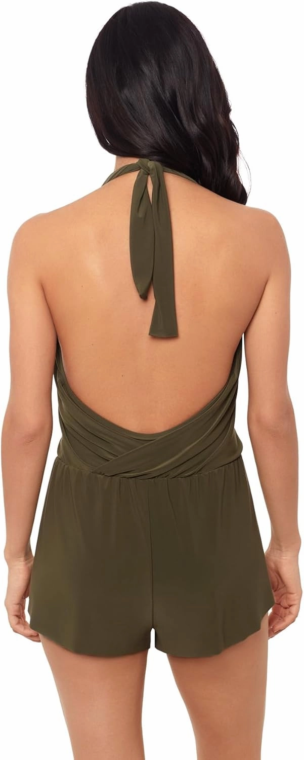 MagicSuit Women's Swimwear Bianca Romper Soft Cup One Piece Swimsuit with Adjustable Halter Tie