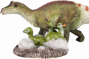 Maiasaura and Hatch Baby Hadrosaur Dinosaur Figure Realistic Jurassic Animal Dino Soft PVC Model Educational Collector Decor Gift for Adult