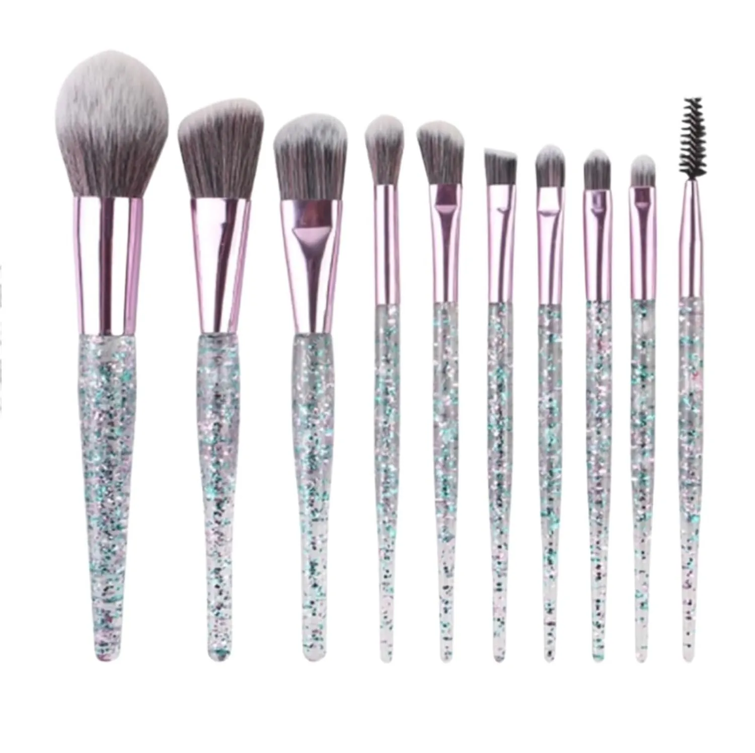 Make Up Brushes Set Makeup Brush Set 10 Pieces For Foundation Eyeshadow Eyebrows Blush Concealer Makeup Tools Set(Green)