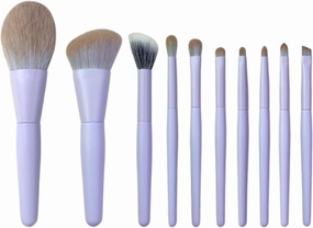 Make Up Brushes Set Makeup Brush Set Travel Size 10 Piece Face and Eye Brush Set Soft Bristles Makeup Tools Set(Purple)