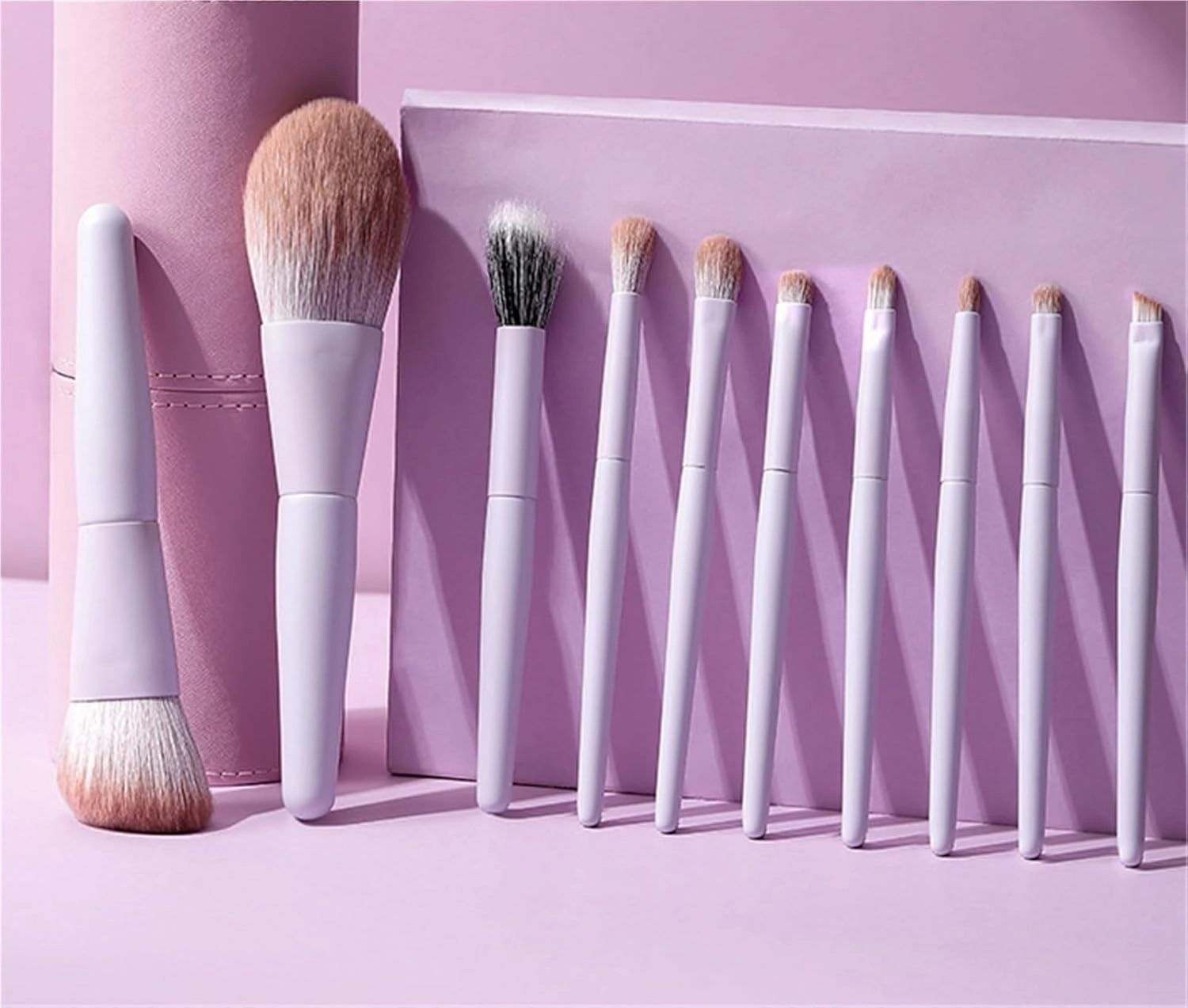 Make Up Brushes Set Makeup Brush Set Travel Size 10 Piece Face and Eye Brush Set Soft Bristles Makeup Tools Set(Purple)