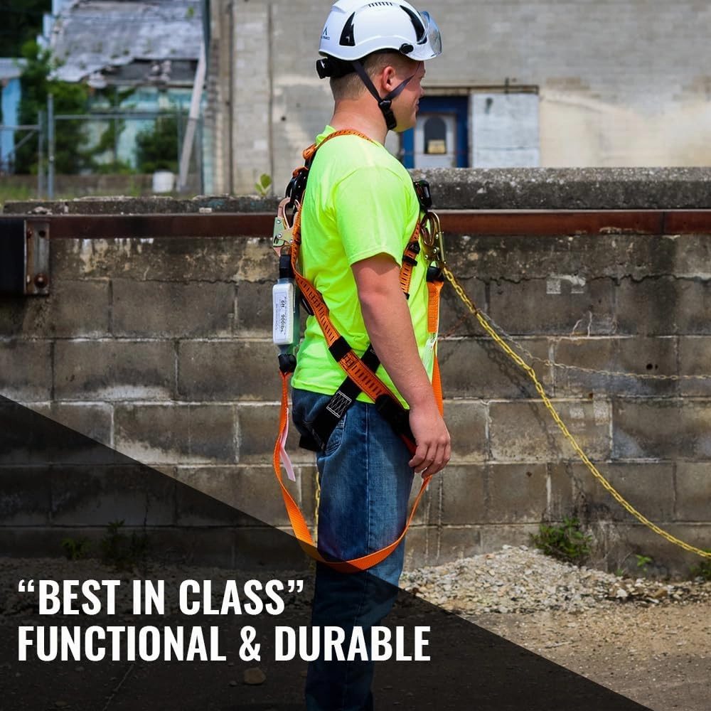 Malta Dynamics 6-Foot Single External Shock Absorbing Lanyard with 2 Steel Snap Hooks, Durable Polyester Webbing, Easy Inspection, OSHA and ANSI Compliant