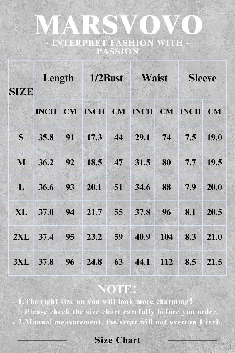 MARSVOVO Vintage Retro Shirt Dress for Women Short Sleeve Button Down Tie Waist Elegant Smocked Knee Length Dress