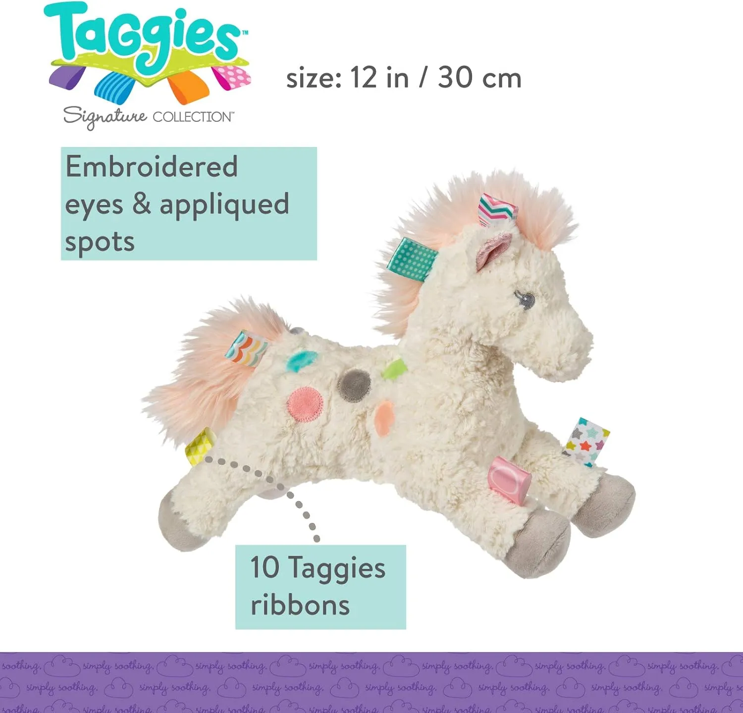 Mary Meyer Taggies Stuffed Animal Soft Toy, Painted Pony, 11-Inches