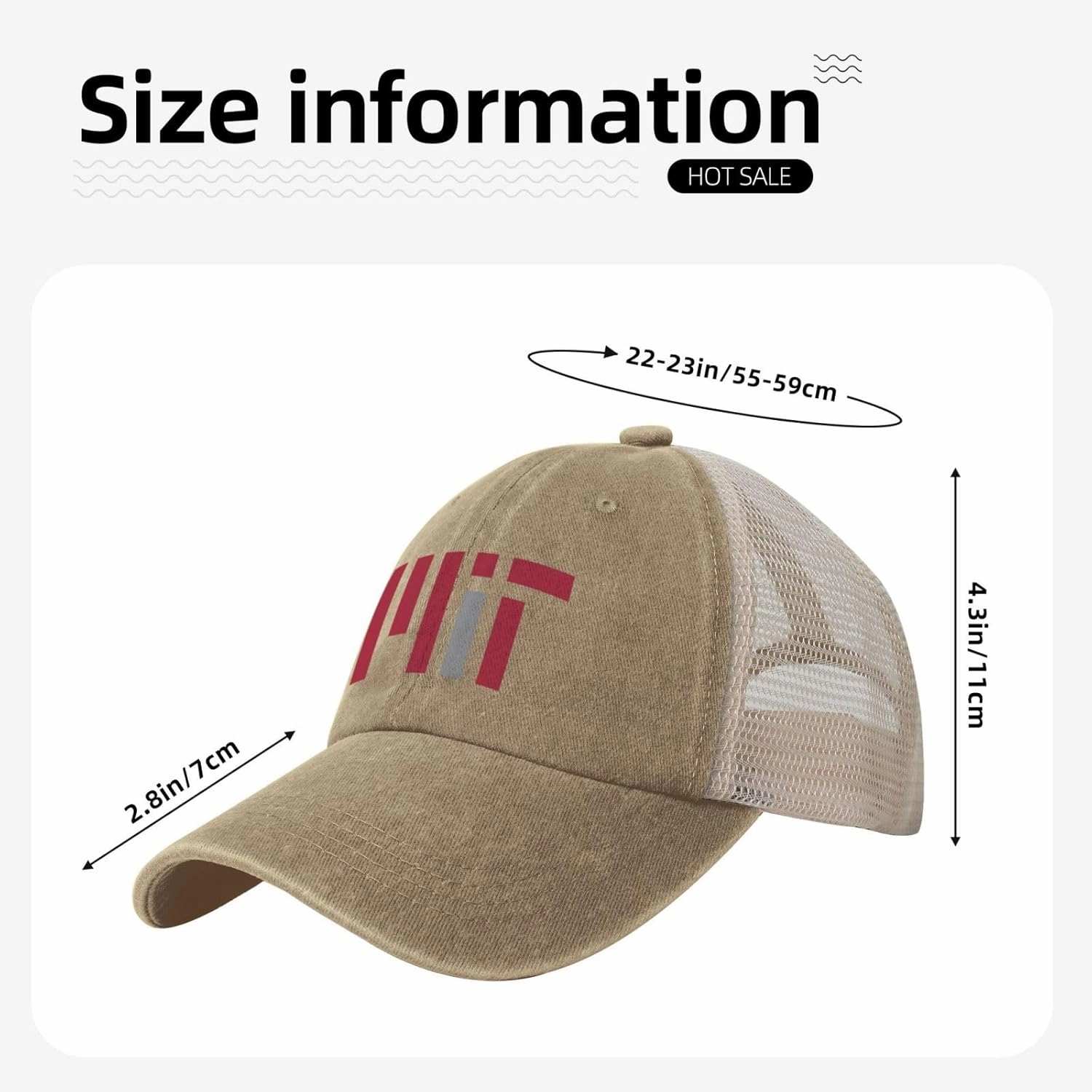 Massachusetts Institute of Technology Adjustable Cowboy Mesh Baseball Cap Hat