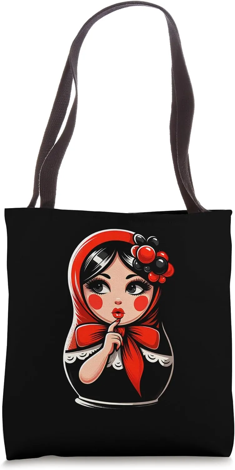 Matryoshka in Russian Matryoshka Doll Khokhloma and Russians Tote Bag