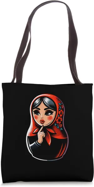 Matryoshka in Russian Matryoshka Doll Khokhloma and Russians Tote Bag