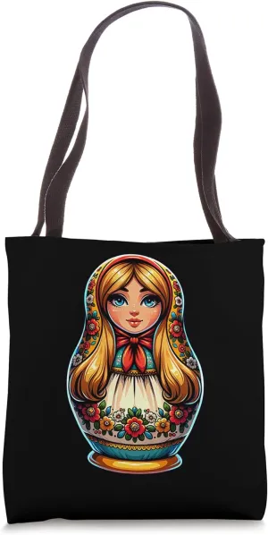 Matryoshka in Russian Matryoshka Doll Khokhloma and Russians Tote Bag