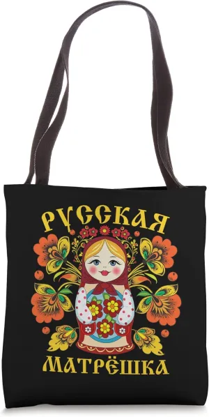 Matryoshka Russian Nesting Doll Khokhloma Russian Souvenir Tote Bag