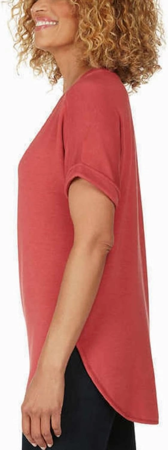 Matty M Ladies' French Terry Roll Cuff Top