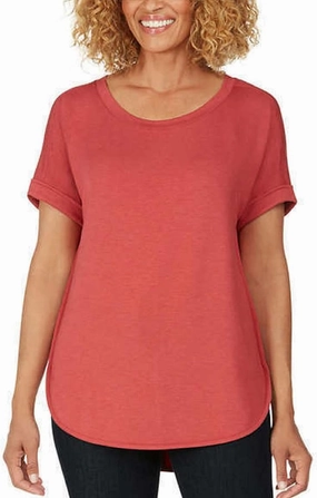 Matty M Ladies' French Terry Roll Cuff Top
