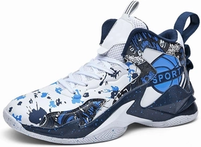 MAUGELY Men's Sneakers Basketball High Top Youth Student Sports Leisure Graffiti Running Shoes