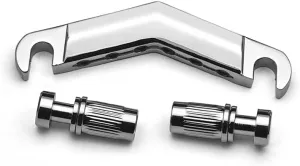 MAXCHEER Guitar Stop Bar Tailpiece Fixed Hardtail Bridge V Shape with Anchors and Studs Replacement Part for Les Paul LP SG Style 6 String Electric Guitar(Chrome, V Shape)