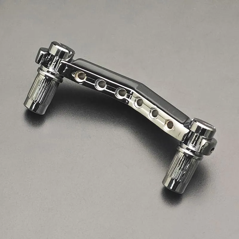 MAXCHEER Guitar Stop Bar Tailpiece Fixed Hardtail Bridge V Shape with Anchors and Studs Replacement Part for Les Paul LP SG Style 6 String Electric Guitar(Chrome, V Shape)