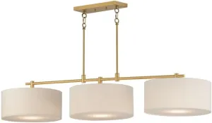Maxim Bongo - 3 Light Linear Pendant-9.75 Inches Tall and 16 Inches Wide-Natural Aged Brass Finish